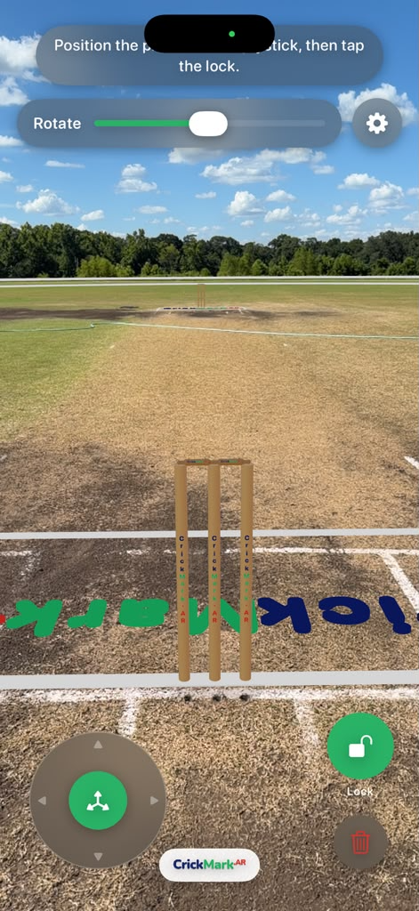 Positioning the AR pitch with joystick and rotate slider